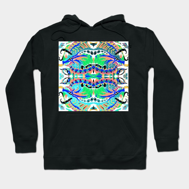 kaiju kraken zentangle in ecopop pattern in madness Hoodie by jorge_lebeau